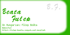 beata fulep business card